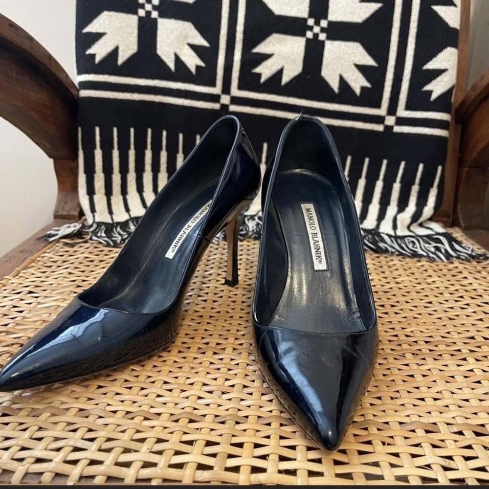Manolo Blahnik Black Patent Leather Heels